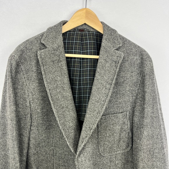 Kroon Corduroy Blazer Gray Wide Wale 42L Unstructured Wool Sport Coat Jacket - Picture 2 of 16